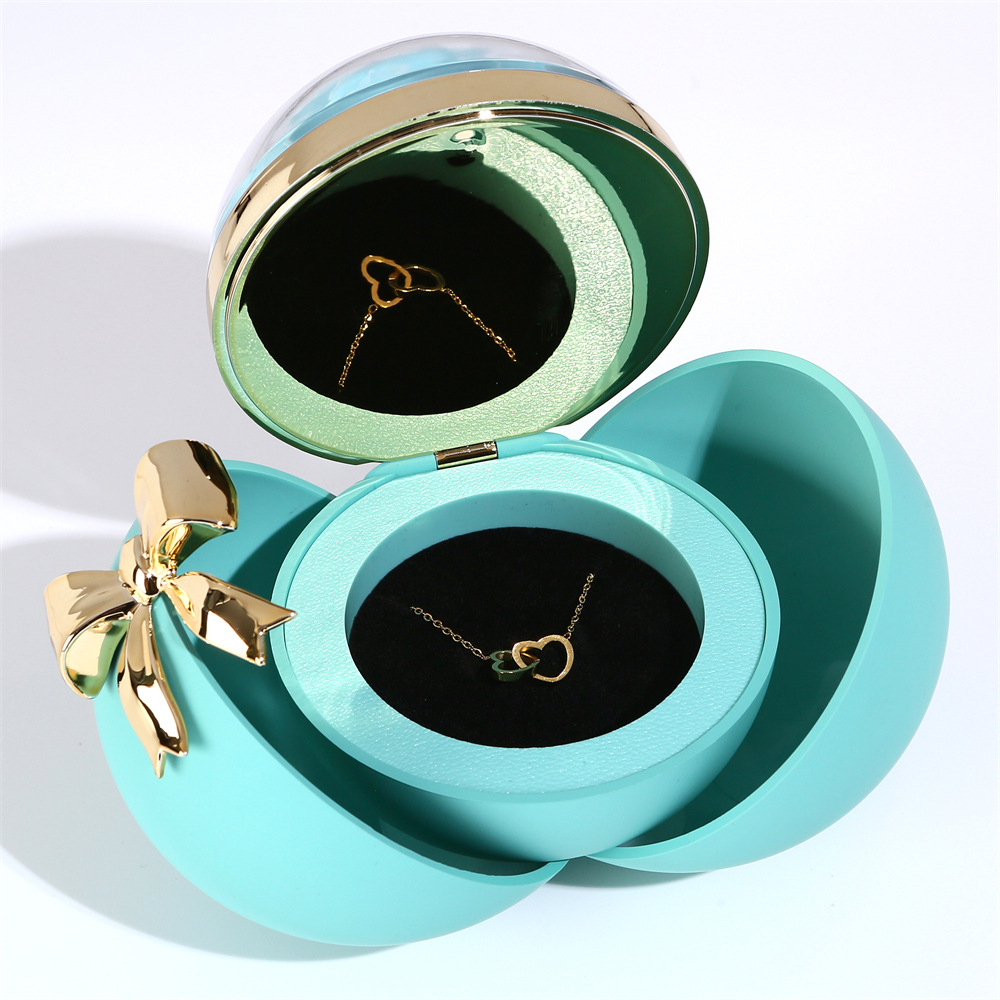 Trendy Geometric Double Love Necklace Jewelry Box For Gifts