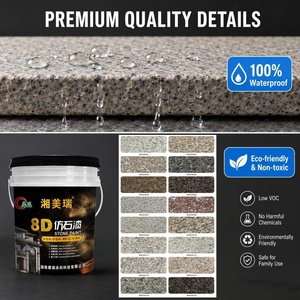 Pittura Effetto Pietra Artistica, Non Tossica, Facile <span class=keywords><strong>da</strong></span> Applicare, per Esterni, in Puro Acrilico Latex, Effetto Granito Naturale - Product Image 2