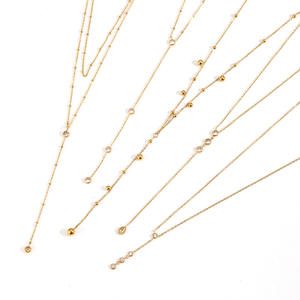 Joyería minimalista para mujer, collar elegante con babero largo de cuentas de acero inoxidable Chapado en Metal de 18 quilates - Product Image 4