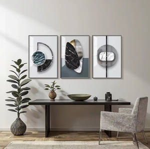 Tríptico moderno para sala de estar, comedor, cocina, cristal, porcelana, arte de pared, <span class=keywords><strong>cuadro</strong></span> abstracto personalizado, pintura decorativa impresa - Product Image 6