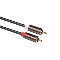 Kabel Audio Tembaga Berlapis Emas Dual 2RCA ke 6.35mm dengan Jaket PVC untuk Konsol Mixing, Power Amplifier, Speaker Gitar