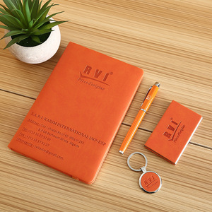 Ensemble de porte-clés, stylo, agenda et portefeuille en cuir PU avec logo personnalisé, style professionnel, cadeau de remise de diplôme, cadeaux promotionnels d'entreprise pour les pères - Product Image 2
