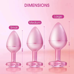 Juguete Sexual Anal de Cristal Rosa en Forma de Corazón, Acabado Plateado/Dorado, 100% Impermeable, Sostenible y Fácil de Limpiar, Venta al Por Mayor - Product Image 6