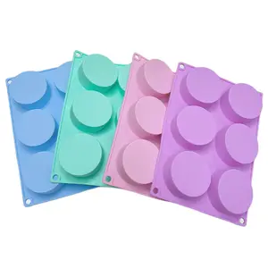 6 cavidade grande bolo moldes silicone redondo antiaderente cozimento moldes mousse bolo pan