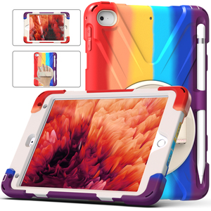 Ốp Lưng Đối Xứng Đầy Màu Sắc Cầu Vồng Cho iPad Mini 4 5 7.9 Inch Vỏ Giáp Bảo Vệ Hạng Nặng Chống Sốc Dây Đeo Tay - Product Image 4