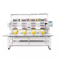 Machine à broder YUNFU à 4 têtes, usage industriel, informatisée, 12/15 aiguilles, 1000 tr/min, vitesse rapide, prix abordable