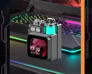 Màn hình cảm ứng ứng dụng hiển thị BT Loa thông minh với RGB ánh sáng báo động tin nhắn TF thẻ <span class=keywords><strong>mini</strong></span> xách tay kim loại loa không dây - Product Image 4