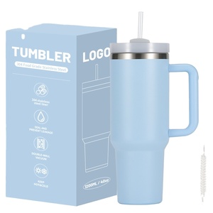 Bouteille d'eau isotherme de voyage en acier inoxydable de 40 oz de bonne qualité avec paille et brosse pour le café et l'eau - Product Image 3