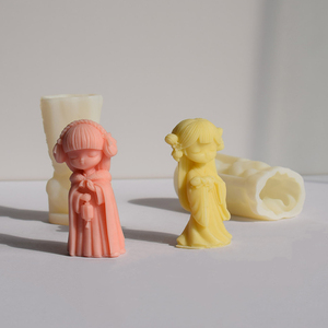 <span class=keywords><strong>Moule</strong></span> en silicone de style ancien pour figurine de dame élégante et classique, idéal pour la création d'ornements en plâtre, résine, bougies et artisanat DIY - Product Image 5