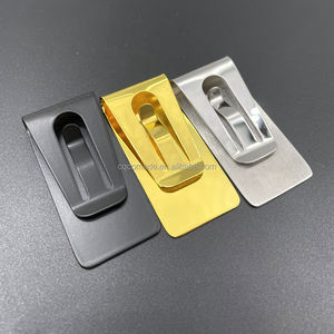 個人彫刻マットブラックメンズウォレットマネークリップカスタムロゴステンレススチールマネークリップ - Product Image 4