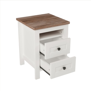 Modern 2-Drawer Wooden Nightstand with Sleek Lines and Eco-Friendly Design Storage Cabinet for Bedroom - Product Image 5