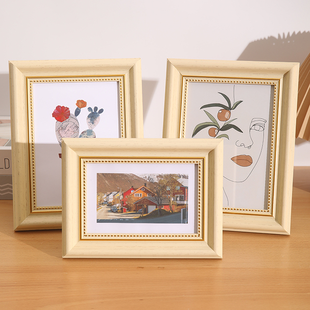 Wholesale Custom Vintage Europe Modern Style Letterpress Printed Plastic Beige Eco-Friendly Photo Frames 4x6 5x7 8x10 Inch