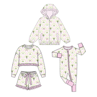 Ensemble haut et short à manches longues pour bébés filles, imprimé à nœuds, tenue à volants, dernière collection
