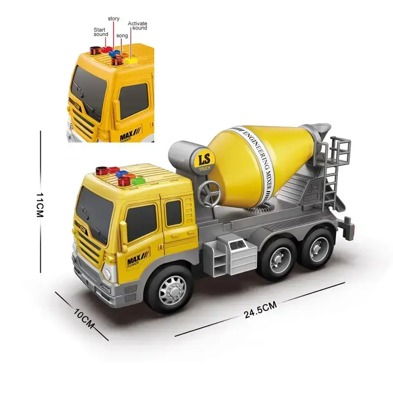 Ept 1:16 inercial crianças engenharia escavadeira brinquedo mini carro de brinquedos com som & música