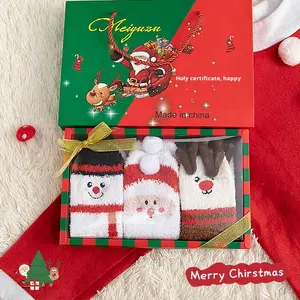 <span class=keywords><strong>Chaussettes</strong></span> de sol de sport de noël pour femmes saison d'hiver parent-enfant wapiti père noël <span class=keywords><strong>chaussettes</strong></span> en velours <span class=keywords><strong>naissance</strong></span> amour corail velours pour - Product Image 5