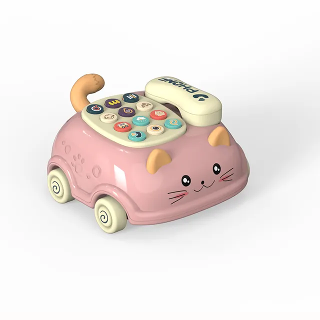 Auto giocattoli per bambini cartoon cellulare funzione di trascinamento chiamata giocattoli per la prima educazione illuminazione giocattolo per il cervello regalo creativo per i bambini