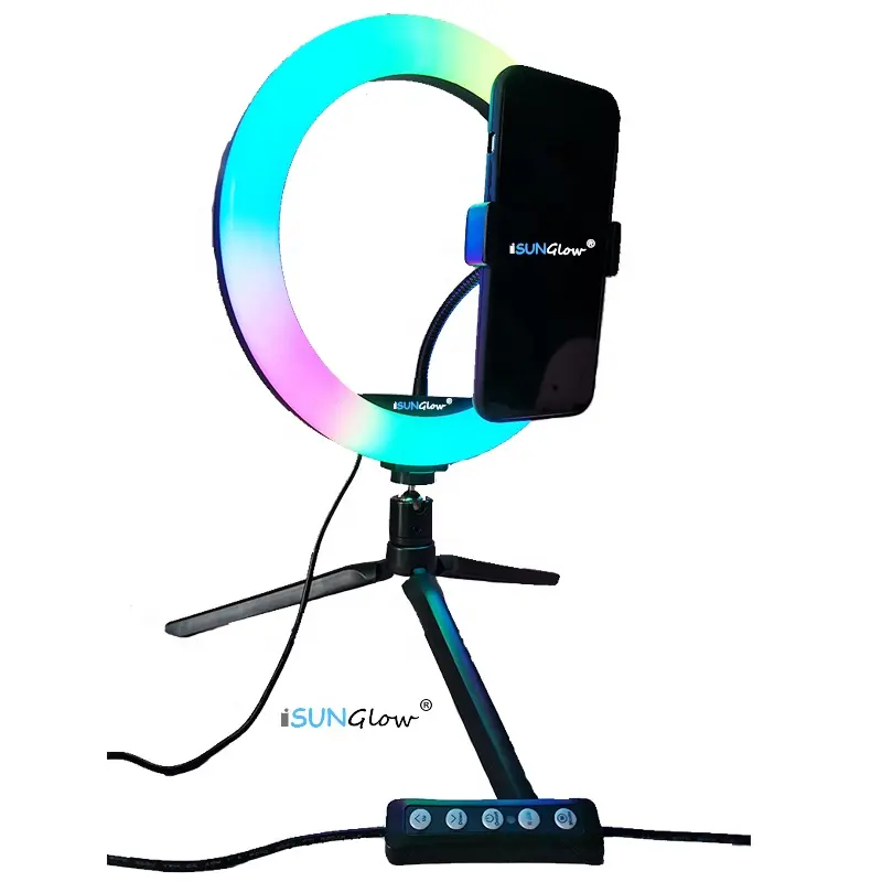 10" 26CM Diameter RGB Ring Light Selfie Makeup Lamp LED Video Photography Light Blog Live Streaming RGB Vlog Light with Tripod