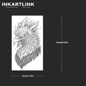 INKARTLINK Autocollant de tatouage Phoenix Aigle Mythique Oiseau de Feu Réaliste à base de plantes Semi-permanent 15 jours Art corporel Fournitures en gros - Product Image 3