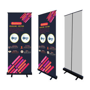 Portátil 80/85*200cm Marco de aluminio de Diamante Negro Roll-Up Banner Stand Impreso Publicidad Exposiciones Promociones Precio de fábrica - Product Image 2