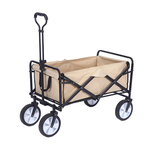 Chariot de camping pliable à quatre roues, imperméable, chariot portable d'extérieur, chariot de jardin, chariot de plage, chariot de randonnée, chariot de courses, chariot de rangement, aspect bambou - Product Image 2
