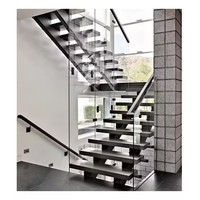 Prima Top vente Double limon escalier voler escalier étroit escalier en fonte intérieur métal escalier droit