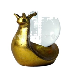 Ornement en résine d'escargot avec boule de cristal, décoration pour la maison, salon, entrée, bureau, cadeau - Product Image 1