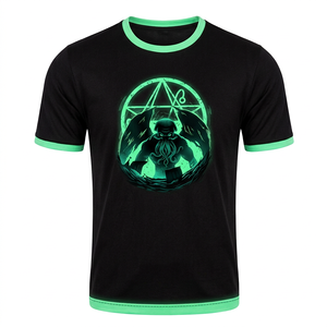 T-shirt décontracté à manches courtes en tissu éponge unisexe, coupe classique, respirant, 95% coton, 5% élasthanne, 220 g/m², service OEM, 12 couleurs - Product Image 1