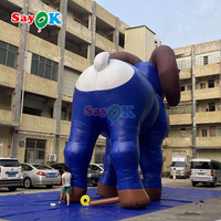 Ballon gonflable d'animaux de chèvre de dessin animé de mascotte de chèvre gonflable en plastique pour la fête de zoo