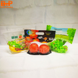 Sacs d'emballage en plastique recyclables Pochette debout transparente avec logo personnalisé, fruit raisin cerise avec fermeture éclair et poignée - Product Image 6