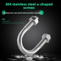 Collier de serrage en U en acier inoxydable 304 pour tuyau d'équitation avec 2 écrous et boulons en U.