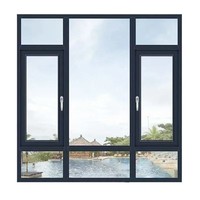 Ventana Abatible y Giratoria de Aluminio de Alta Calidad con Diseño Moderno, Aislamiento Térmico y Acústico para Edificios