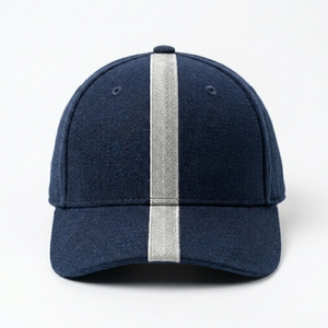 Injae Custom <b>Navy</b> Stripes Luxury 6 Panel Structured <b>Baseball</b> <b>Cap</b> 3D Embroidered Sporty Image Unisex Cotton Sports Adjustable - Product Image 5