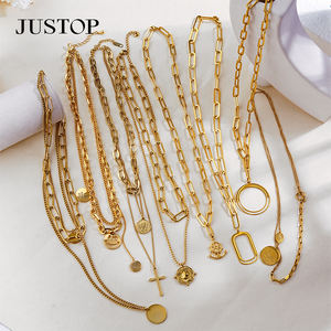 Collier long avec pendentif, vente en gros OEM/OEM, personnalisable, en acier inoxydable étanche, plaqué or ou argent, unisexe, bijoux tendance - Product Image 4