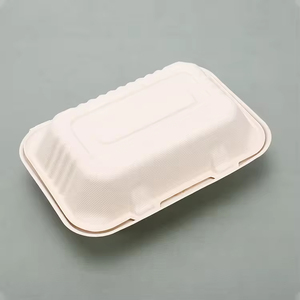Caixa de Papel Descartável para Hambúrguer de Baixo Preço, Embalagem de Bagasse de Cana-de-Açúcar, Caixa Clamshell para Alimentos e Almoço - Product Image 6