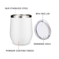 Tasse à gobelet isolée en acier inoxydable de 12oz avec couvercle en paille écologique Tasse à café et à vin de 12oz avec logo personnalisé Tasses en métal Style de revêtement