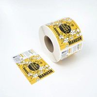 Rouleau de vinyle autocollant imperméable, impression personnalisée de logo, étiquettes holographiques, résistantes à l'huile, anti-UV, écologiques, pour cadre photo, bougie
