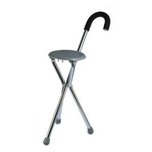 Bastón de Aluminio Ajustable Kaiyang con Asiento Plegable de Tres Patas para Personas Mayores, Uso en Exteriores, Color Gris - Product Image 1