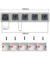 German Standard 250V16A Quintuple Wall Switch Socket 5 AC Full Mirror Crystal Glass Panel 250V16A Quintuple Wall Switch Socket