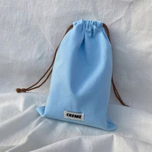 Promotion Customized 100% Natural Cotton Pouch With Double <b>Strings</b> Eco-friendly Dust-proof <b>Bag</b> - Product Image 5