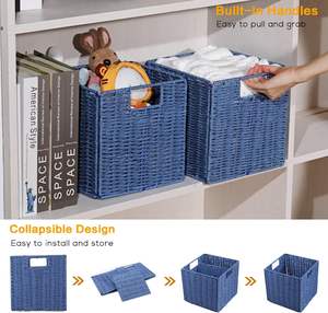 <span class=keywords><strong>La</strong></span> <span class=keywords><strong>mejor</strong></span> venta, cordón de papel tejido a mano, <span class=keywords><strong>ropa</strong></span> de Hotel grande plegable, archivo de oficina, cesta de almacenamiento de juguetes <span class=keywords><strong>para</strong></span> niños con asa - Product Image 4