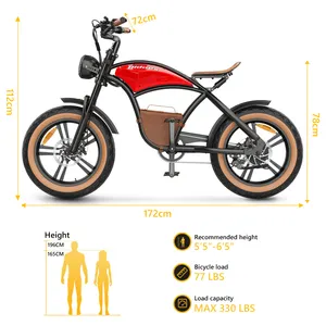 Hidoes USA Warehouse 48V 1000W 15MPH Retro E Bike Electric Bicycle For Adult Road Electric Bike