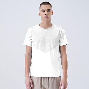 メンズアイスシルクOネック<span class=keywords><strong>T</strong></span>シャツ通気性水分ウィッキングクール<span class=keywords><strong>T</strong></span>シャツスポーツ半袖フィットネスランニングトップ - Product Image 6