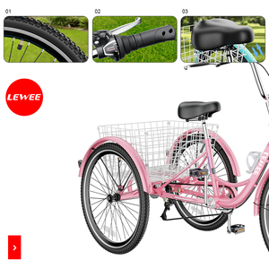 Triciclo motorizzato chiuso per adulti Lewee, 7 velocità, 26 pollici, <span class=keywords><strong>a</strong></span> <span class=keywords><strong>tre</strong></span> <span class=keywords><strong>ruote</strong></span> - Product Image 2