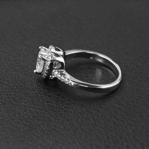 Anillo de Moissanita en Forma de Corazón de 1.2ct, Ajustable, D VVS1, Chapado en Oro de 18K, Anillo de Compromiso y Boda para Mujer, Venta al Por Mayor - Product Image 2