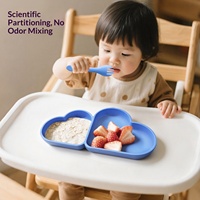Nouveautés : Assiette divisée pour bébé sans BPA, vaisselle pour enfants avec ventouse, ensemble repas en silicone pour bébé