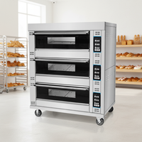 Horno de Panadería Inteligente de Lujo, 3 Niveles, 9 Bandejas, Eléctrico, con Control Táctil, para Uso en Restaurantes y Servicios de Catering