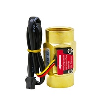 Pengukur Aliran G3/4'' Ulir Betina 2-50L Sensor Aliran Air Kuningan dengan Turbin 3.5-24V untuk Air Panas 100 Derajat OEM B9