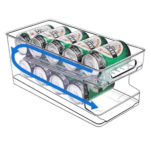 高品質のドリンク冷蔵庫オーガナイザーメーカー、ローリングソーダ缶オーガナイザー冷蔵庫用プラスチック冷蔵庫オーガナイザー