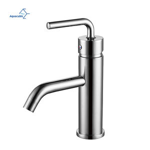 ก๊อกน้ำอ่างล้างหน้าทองเหลืองสีโครเมียม Aquacubic ได้รับการรับรองมาตรฐาน CUPC WRAS <span class=keywords><strong>NFS</strong></span> CE แบบติดตั้งรูเดียว พร้อมเซรามิก สำหรับใช้ในห้องนั่งเล่น - Product Image 1