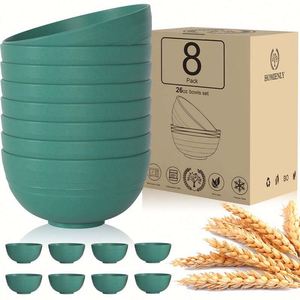 Eco Friendly Biodegradable 8 Pcs <b>Cereal</b> Unbreakable Wheat <b>Straw</b> Dinnerware <b>Bowl</b> Set Noodle Salad Rice Soup <b>Bowls</b> - Product Image 3